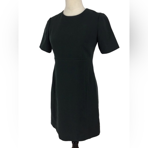Eliza J Short Sleeve Green Sheath Dress Size 2P Back Zipper - Picture 2 of 6